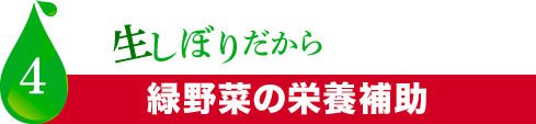 生の緑野菜の栄養素補助