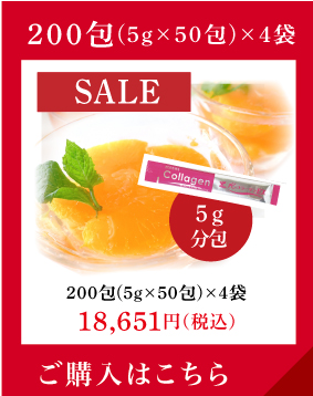 歳末SALE  (5g×50包)×4袋 携帯に便利な分包タイプ (5g×50包)×4袋 18,651円（税込）